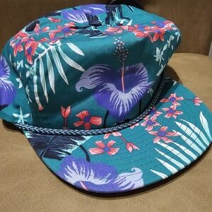 Nissin Floral Cap Vintage 80's Rope Flatbill Perfect Condition!  SPRING BREAK